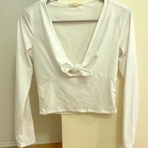 Long Sleeve Tie-Front Top